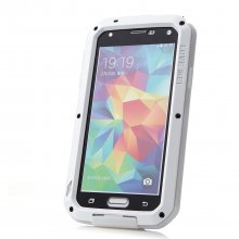 Love Mei Waterproof Shockproof Aluminum Case+Gorilla Glass for Samsung Galaxy S5 White