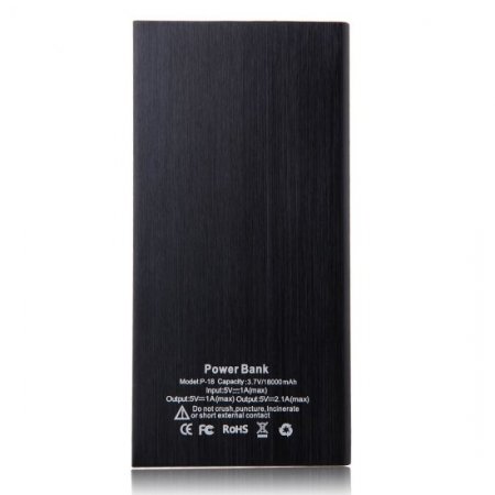 IHT P-18 18000mAh Dual USB Power Bank for iPhone iPad Smartphone - Black