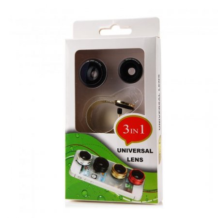 3-in-1 Universal Lens with Three Lens Effect Suitable for Mobile Phone Tablet PC