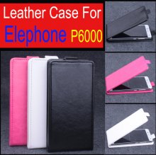 Protective PU Leather Flip Case for Elephone P6000 Smartphone Black
