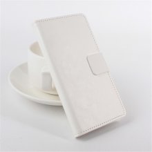 Leather Flip Cover Case Protective Case Stand for DOOGEE Y100 Pro Smartphone White