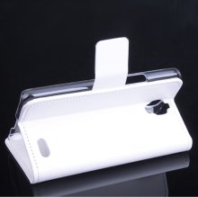 Leather Flip Cover Case Protect Case Stand for TCL S820 Smartphone White