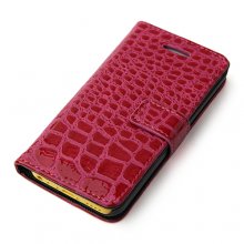 Magnetic Closure Protective Flip Cover Stand Crocodile Stripe Leather Case for iPhone5c