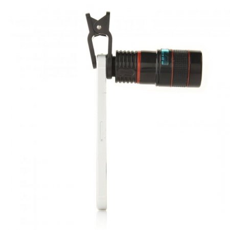 LIEQI LQ-007 8X Zoom Mobile Phone Telescope Lens with Universal Clip Red