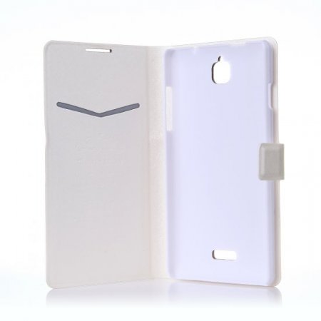 Fashion Flower Show Leather Stand Case Cover for Coolpad 8736 Smartphone White