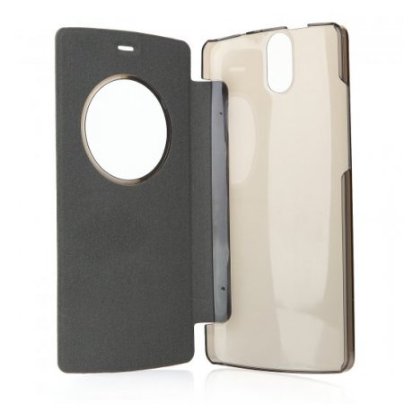 Original Protective Case S-View Flip Cover Battery Case for ECOO E04 Smartphone- Black