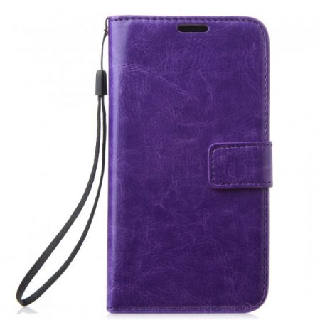 Fashion Multifunctional Pocket Style PU Leather Stand Case for Samsung Galaxy S5 Purple