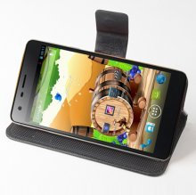 Protective PU Leather Flip Case for Cubot S222 Smartphone Black