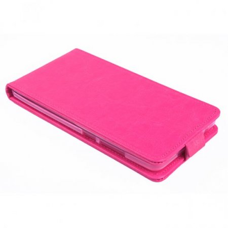 Leather Flip Cover Case Stand ZTE V5 MAX Smartphone Pink