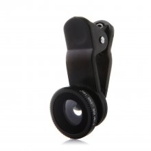 3 In 1 Universal Clip Mobile Phone Lens for Mobile Phones iPhone 4 4S iPad Black