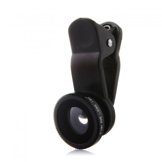 3 In 1 Universal Clip Mobile Phone Lens for Mobile Phones iPhone 4 4S iPad Black