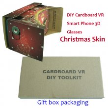 DIY Google Cardboard Virtual Reality 3D Christmas Skin Version Glasses for Smartphones