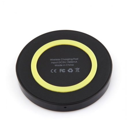 Q5 Portable Mini Wireless Charger Pad for Qi Compliant Devices Yellow&Black