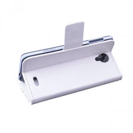 Leather Flip Cover Case Stand for Doogee DG280 Smartphone White