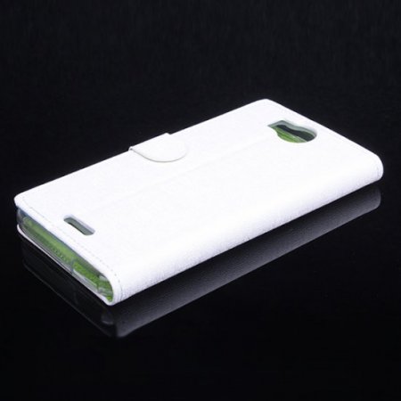 Leather Flip Contract Color Cover Case Protect Case Stand for InFocus M530 White