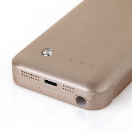 2200mAh Rechargeable External Battery Case Power Bank for iPhone 5/5S/5C Gold