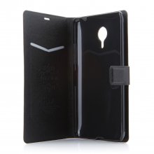 Flower Show Leather Flip Cover Stand Case for MEIZU MX4 Smartphone Black