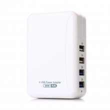 4 USB Power Adapter Easy Travel Adapter AC100-240V 6A 4Port