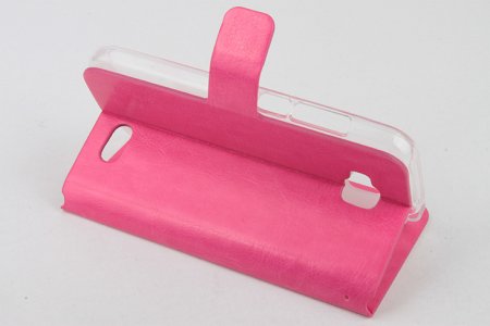 Protective PU Leather Flip Case for ZOPO ZP700 Smartphone Rosy