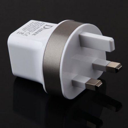 Dimax DMX-M515 LED Indicator UK Plug Mobile Phone Charger Dual USB Outlets