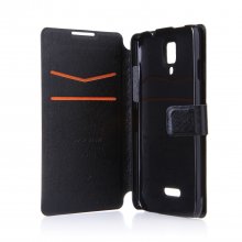 Fashion Flower Show Leather Stand Case Cover for Coolpad 7295C Smartphone Black