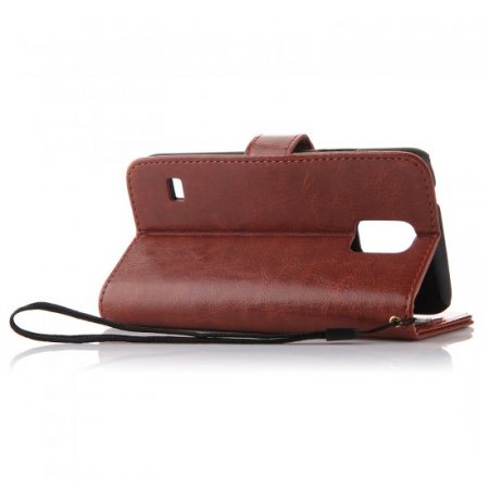 Fashion Multifunctional Pocket Style PU Leather Stand Case for Samsung Galaxy S5 Brown