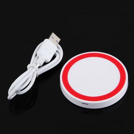 Q5 Portable Mini Wireless Charger Pad for Qi Compliant Devices Red&White