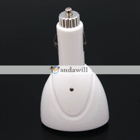 Car Charger Hub Adapter 2 USB Port White