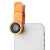 OD-009 4 in 1 Universal 180 Clip Smartphone Fish Eye Camera Lens Golden