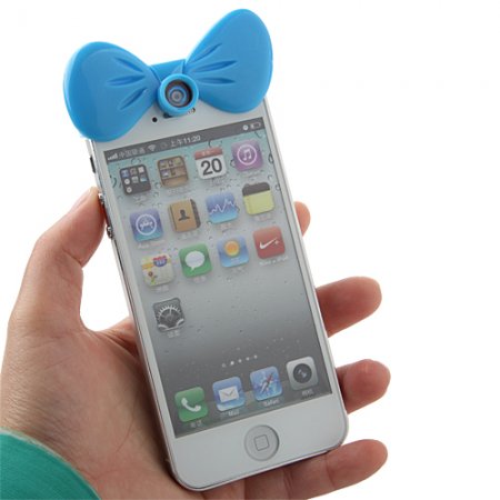 Lovely Butterfly Shaped Self-timer for iPhone4/4s - Blue