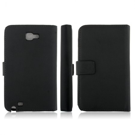 5.3 Inch Protective Leather Stand Case for Samsung Galaxy Note I9220 Smart Phone- Black
