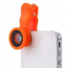 3-IN-1 Universal Wide-angle + Macro Lens + Fish Eye Photo Lens Orange
