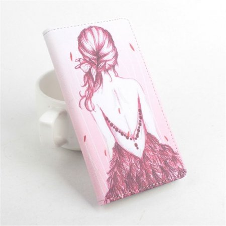 Fashion Painting Pretty Girl Flip Cover Stand Case For JIAYU S3 Smartphone