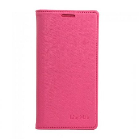Cool Cross Pattern Leather Flip Case Built-in Magnetic for ONEPLUS 2 Smartphone Rose