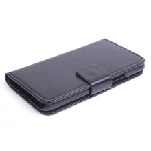 Leather Flip Cover Case Protect Case Stand for TCL S820 Smartphone Black