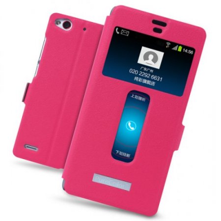 S-view Flip Cover Case Stand for ZTE Nubia Z7 mini Smartphone Rose