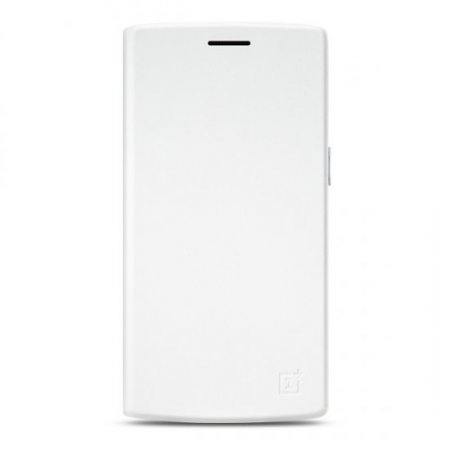 Original PU Leather Flip Cover Stand Case for Oneplus One Cellphone White