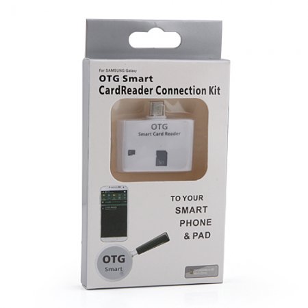 Micro USB Smart Card Reader for OTG Enabled Smartphone Tablet PC Support SD/TF