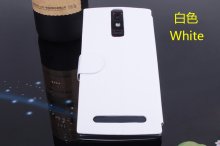 Leather Flip Cover Stand Case for Elephone G6 Smartphone White