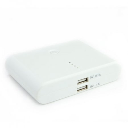 12000mAh Portable Mobile Power Bank White