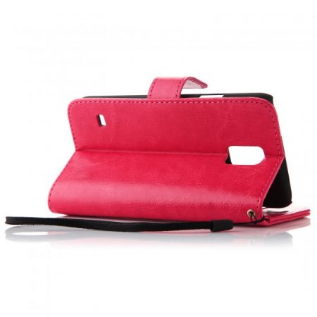 Fashion Multifunctional Pocket Style PU Leather Stand Case for Samsung Galaxy S5 Rose