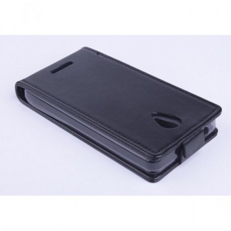 Leather Flip Cover Case Stand GIONEE V183 Smartphone Black