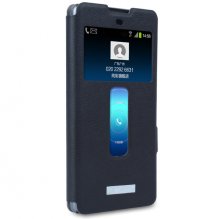 S-view Flip Cover Case Stand for ZTE Nubia Z7 Max Smartphone Black