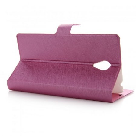 Fashion Leather Flip Cover Stand Case for MEIZU m1 note Smartphone Rosy