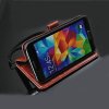 Fashion Multifunctional Pocket Style PU Leather Stand Case for Samsung Galaxy S5 Brown