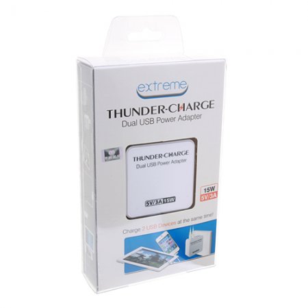 Universal 3A/5V Dual USB Power Adapter