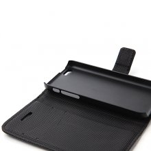 Magnetic Closure Protective Flip Cover Stand Litchi Stripe Leather Case for iPhone5c