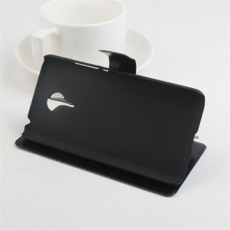 Leather Flip Cover Case Protective Case Stand for MEIZU MX5 Smartphone Black