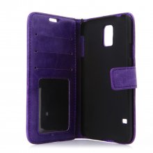 Fashion Multifunctional Pocket Style PU Leather Stand Case for Samsung Galaxy S5 Purple