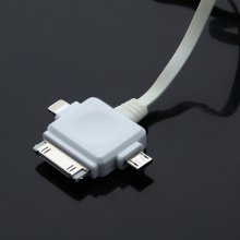 3-In-1 1m USB Cable for iPhone Android Smartphone White